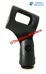 (2) Handheld MICROPHONE CLIP Karaoke DJ Tripod Mic Stand Boom Holder Clamp Mount