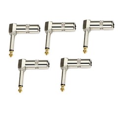 5PC Audio 1/4″ TS Plug 6.35mm Mono Male Solder Jack Connector for Speaker/Guitar