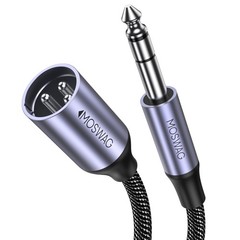 1/4 Inch To XLR Cable 6 Ft TRS Male Braided Jack 6.35mm To XLR 3Pin Cord Mic