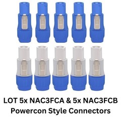 USA 10Pcs PowerCON 20A AC NAC3FCA+NAC3MPA-1 Chassis Plug Panel Adapter Connector