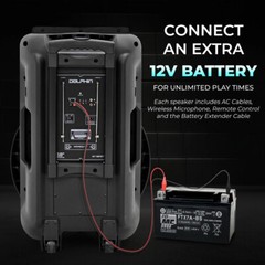 4500W Portable Bluetooth Party Speaker 18″ Subwoofer Heavy Bass Sound System DJ