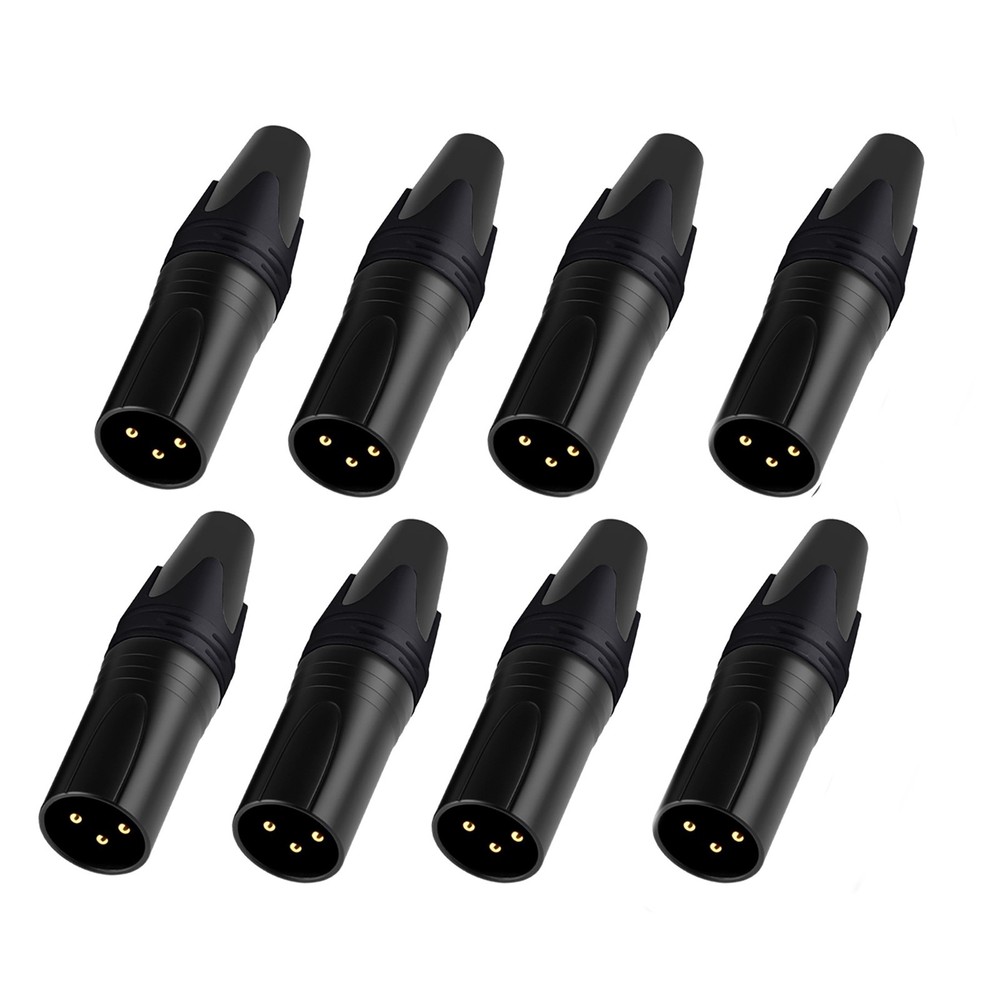 Rannsgeer 8 Pack 3 Pin XLR Connector Male Plug for DIY