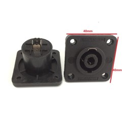 2 NL4MPR Female SpeakON Connector Square Configuration 4 Pin 40×40 Plastic Panel