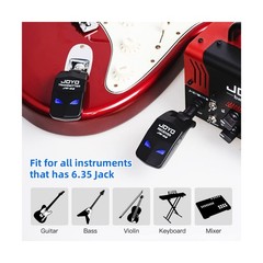 JOYO 2.4GHz Wireless Guitar System 4 Channels Rechargeable Audio Wireless Tra…