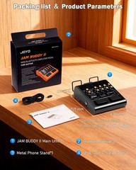 10W Portable Electric Guitar Amp Multi-Effects Pedal Combo Black