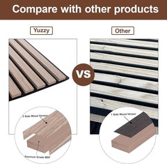 Yuzzy Wood Panels for Wall and Ceiling – 108 x 11 Inch Wood Slat Acoustic Pan…