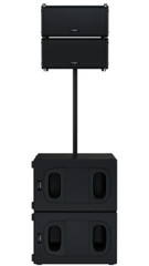6x QSC LA108 8″ 2-Way Powered Line Array 1300W + LA108-AF Array Frame Holds Six