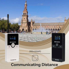 TT116 Tour Guide System 656ft 2 Transmitter 20 Receiver Charging Base for Church