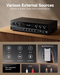 🔊Donner MAMP6 Bluetooth HiFi 6 Channel Power Amplifier Receiver 1000W Audio Amp