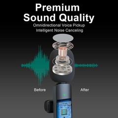 Professional Wireless Lavalier Microphone for iPhone, iPad, Android Phone, Mini