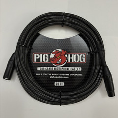 Pig Hog PHM20BKW 20ft XLR Microphone Cable Black White Woven Tour Grade Mic Cord