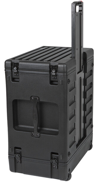 SKB 6 Space Mobile Rack Case with Wheels & Handle – Rail to Rail: 17.75″ Deep