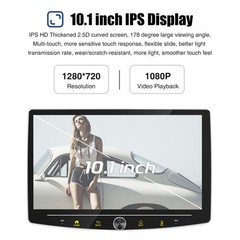 10″ Single DIN Android 15 BT Car Stereo Radio Carplay GPS Rotatable Screen 4+64G