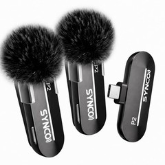 SYNCO 2 Mics Wireless Lavalier Microphone, USB-C Wireless Microphones for iPh…