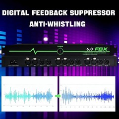 Professional Feedback Suppressor, Audio Processor, 6-In 6-Out Microphone Anti…