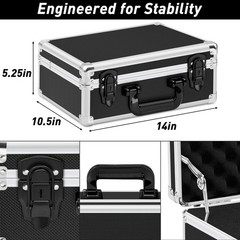 Fukumi 14 Inch Aluminum Hard Case with Customizable Foam – Heavy-Duty Protect…