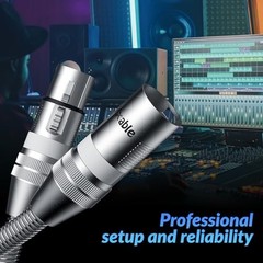 XLR Microphone Cable 6 FT Male to Female Balanced Mic Cord 22AWG Pure Copper