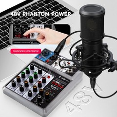 Professional Audio Mixer, Sound Board Mixing Console with 4 Channel Digital U…