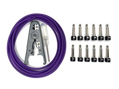12 ft Purple Guitar Pedal Patch Cable Kit (6 Pack, Solderless, Customizable, …