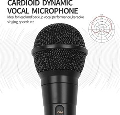 Versatile Handheld Mic with Noise Reduction & 13ft Cord for Performers – Black