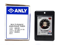 1pc Industrial Timer Flush Mounting Multi-Range AH2-YD 1m-10h AC220V ANLY Taiwan