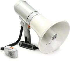 TOA ER-3215 15-watt Megaphone with Microphone – White/Gray