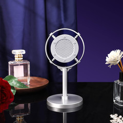 Vintage Retro Fake Plastic Mic, Nostalgic Microphone Props for Antique Decoratio