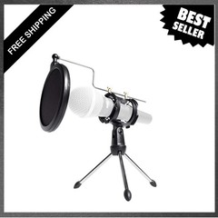 Microphone Stand, Desktop Tripod, Adjustable Shock Mount, Pop Filter
