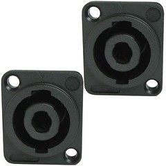 2PACK 4pole speakon compatible panel mount speaker cabinet amplifier connectors