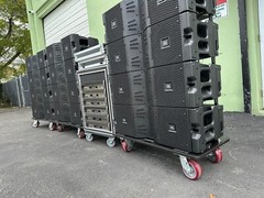 (12) JBL VTX-V20 LINE ARRAY W/ TRANSPORTCART AND CROWN AMPS (THS)