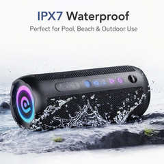 Portable Bluetooth Speaker 30W IPX7 Waterproof Deep Bass BT 5.4 RGB LED 24H TWS