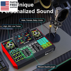 Podcast Microphone Bundle with Live Sound Board Audio Mixer, Podcast Equipment