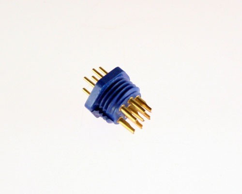 7-Pin Male Miniature Hexagonal Panel Connector Plug 126-1059 Blue