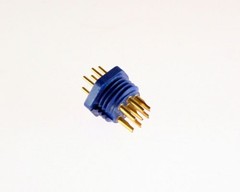7-Pin Male Miniature Hexagonal Panel Connector Plug 126-1059 Blue