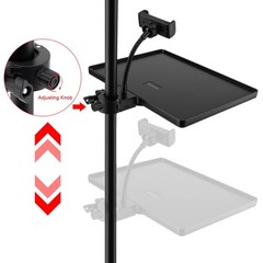 RTNLIT Microphone Stand Adjustable Mic Stand Tray with Phone Holder Clamp On …
