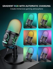 MRSDY Gaming Microphone, USB Computer Microphone for PC, Mac, PS4/5, Condenser P