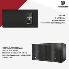 PRORECK Dual 18″ Powered Subwoofer 5000W Outdoor Mega Party Event Bass Speaker