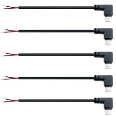 Pcs 2CM 22AWG Right Angle USB Type-C 2 Core 25cm USB Type-C Male Right Angle 5