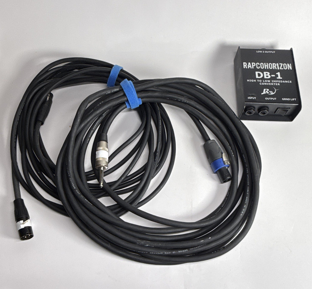 RapcoHorizon DB-1 Impedance Converter Ground Lift 1/4 In XLR Out w/ 14ga Cable