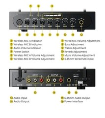PROZOR UHF Wireless Microphone with Volume Treble Bass Echo Control, Wireless…