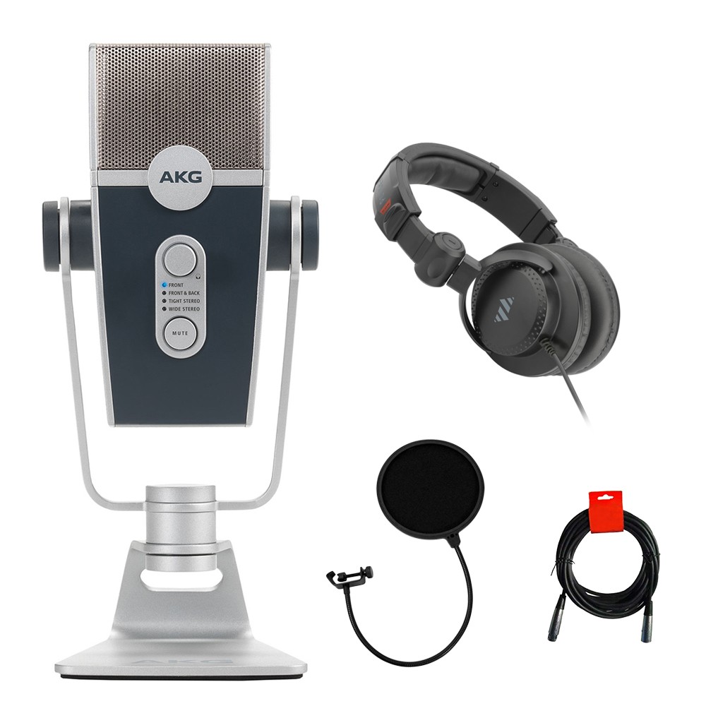 AKG Lyra Multipattern USB Condenser Microphone w/ Headphones, Filter & Cable