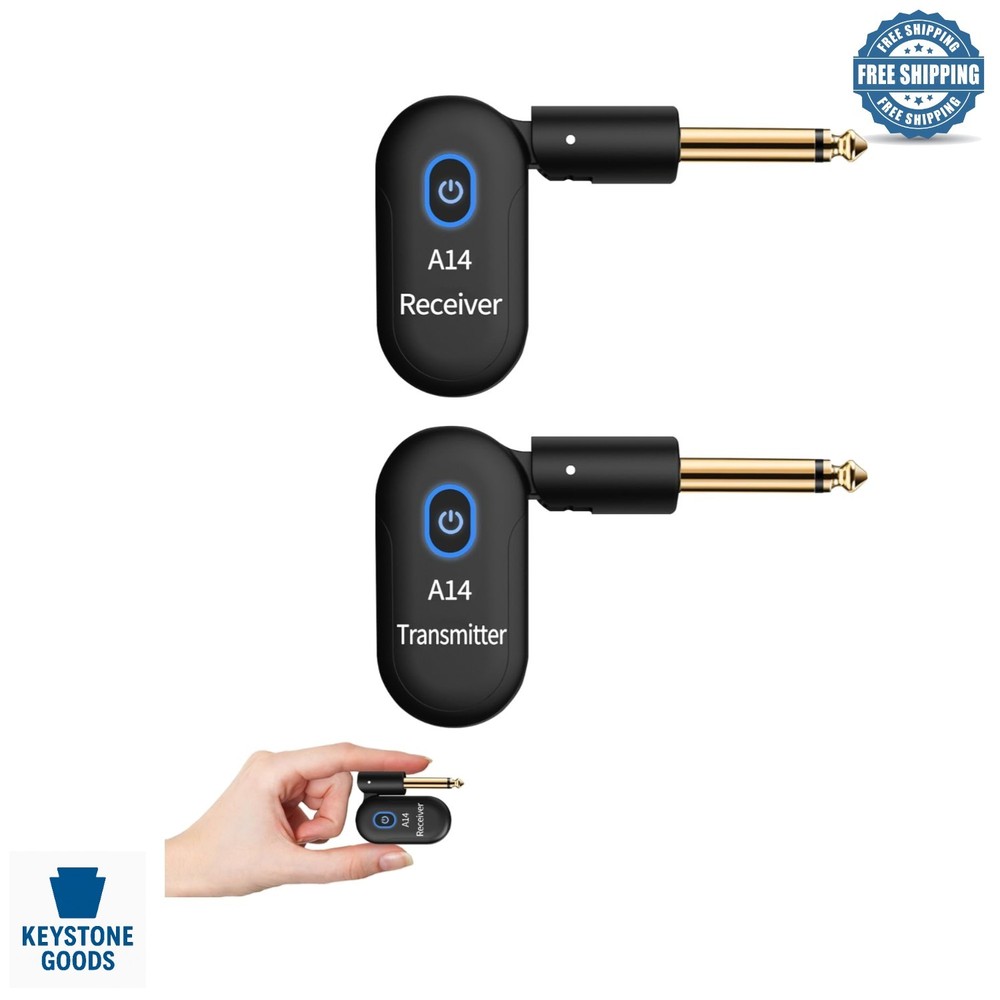 A14 Wireless Guitar System 2.4GHz, High-Fidelity, 100ft Range, Rechargeable, …