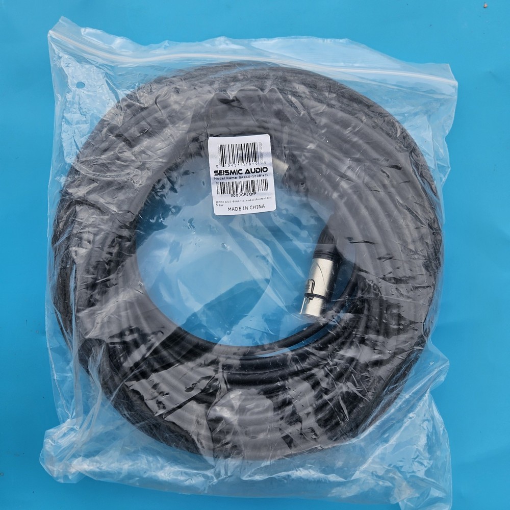 SEISMIC AUDIO Black 100′ XLR Microphone Cable Mic Cord
