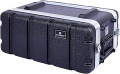 Crossrock Stackable 4U Rack Case, Shallow 14.25” Depth, Polyethylene Hard-Black