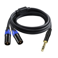 5FT / 1PACK 1/4 TRS to Dual XLR Cable 1/4 Inch 6.35mm TRS to XLR Dual Y-Split