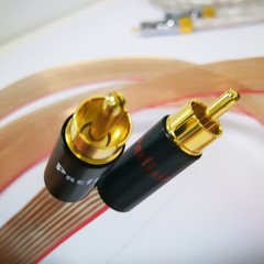 ir 8N OCC Copper Flat Ribbon RCA Cable Signal Cord with Gold Plated Plug