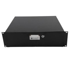 Rack Mount DJ 19″ 3U Rack Road Case Equipment Deep Drawer Locking Black