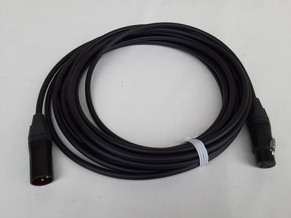 CANARE BLACK QUAD MICROPHONE MIC CABLE NEUTRIK XLR 15 FT