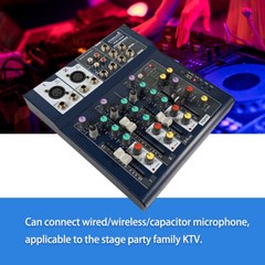 4-Channel Live Sound Mixing Console USB Stage Recording Audio Mini Studio Mixer