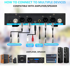 4-Channel Pro Wireless Microphone System for Karaoke & Church Events